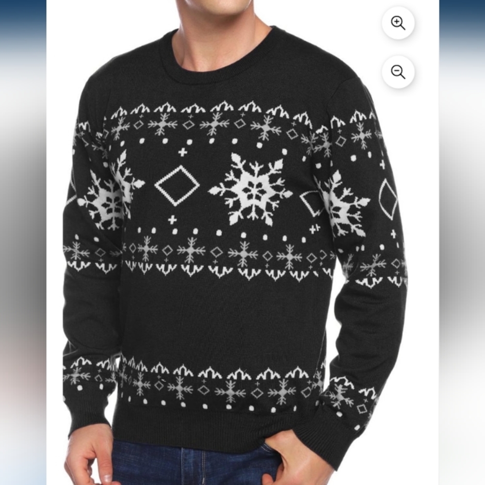 Abollria Men's Snowflake Sweater Size L